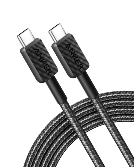 Anker 322 USB-C to USB-C Cable (3ft Braided) - Black