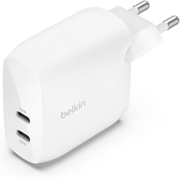 Belkin BoostCharge Dual 30W USB-C PD Wall Charger 60W