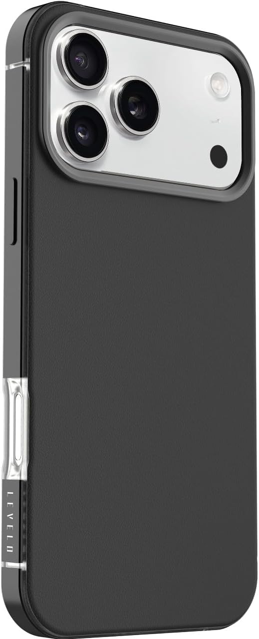 Levelo MIA iPhone 17 Pro Max Case, Compatible with MagSafe with Strong Magnets, Frosted Clear Design, Anti-Shock, Aluminum Alloy Frame Camera & Edges