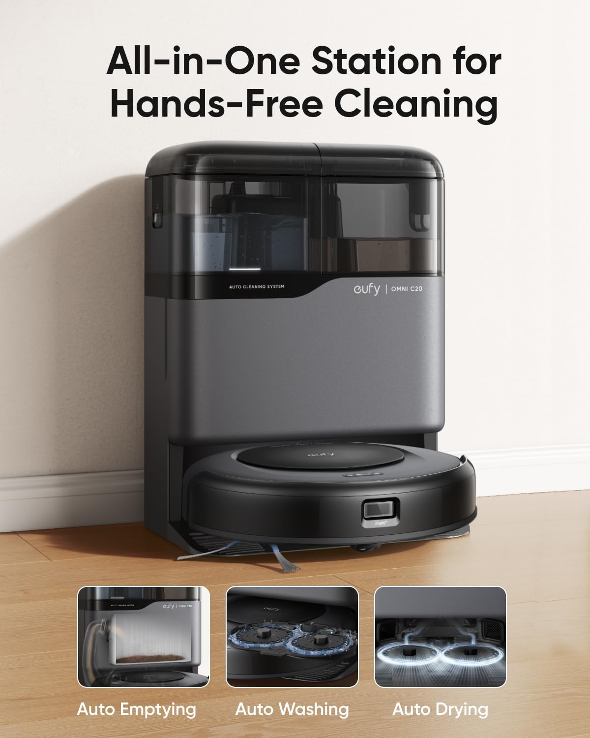Anker Eufy Robot Omni C20 ,Vacuum and Mop, Self-Emptying – Golden
