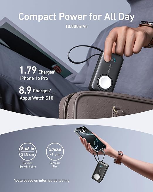 Anker MagGo Power Bank (10K, 35W, For Apple Watch – Golden