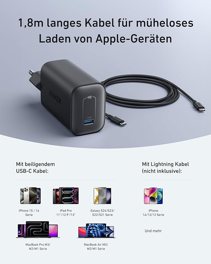 Anker Nano Charger 100W ( With Cable C-C ) Anker Nano Charger 100W ( With Cable C-C )