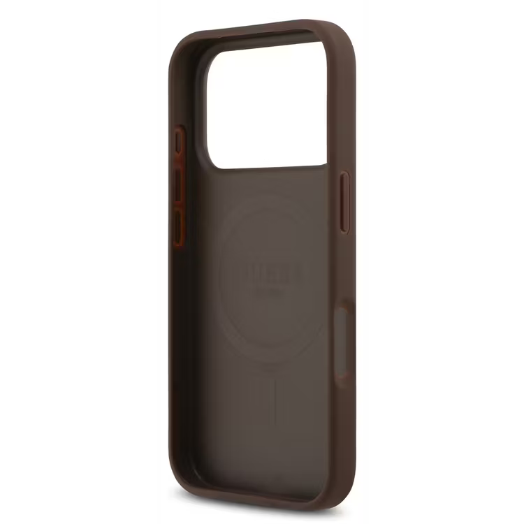 Guess MagSafe PU Saffiano Leather Case with Classic Logo for iPhone 17 Pro Max, Drop Protection, Lightweight Design, Comfortable Grip, Easy Snap-On, Sustainable Packaging, Slim Profile - Brown Guess MagSafe PU Saffiano Leather Case with Classic Logo for iPhone 17 Pro Max, Drop Protection, Lightweight Design, Comfortable Grip, Easy Snap-On, Sustainable Packaging, Slim Profile - Brown