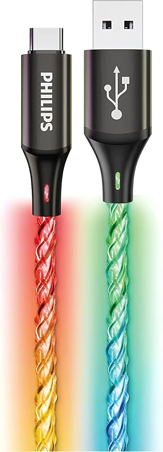 Philips DLC5130A USB-C Cable RGB Light, 18W Fast Charging, 1M Philips DLC5130A USB-C Cable RGB Light, 18W Fast Charging, 1M