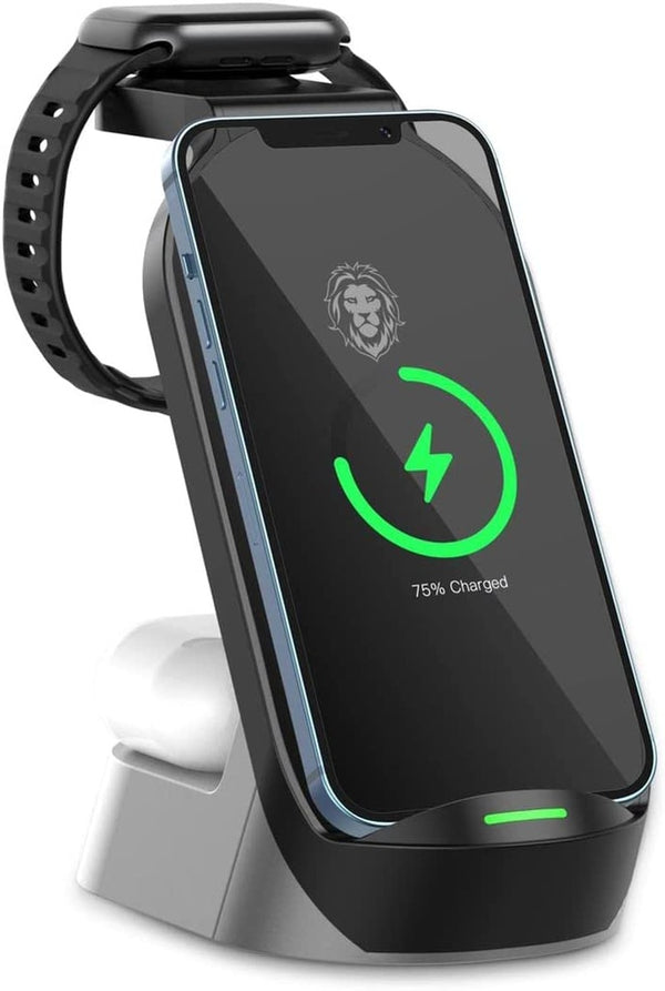 Green 4 in 1 Fast Wireless Charger 15W w/ Type-C Port