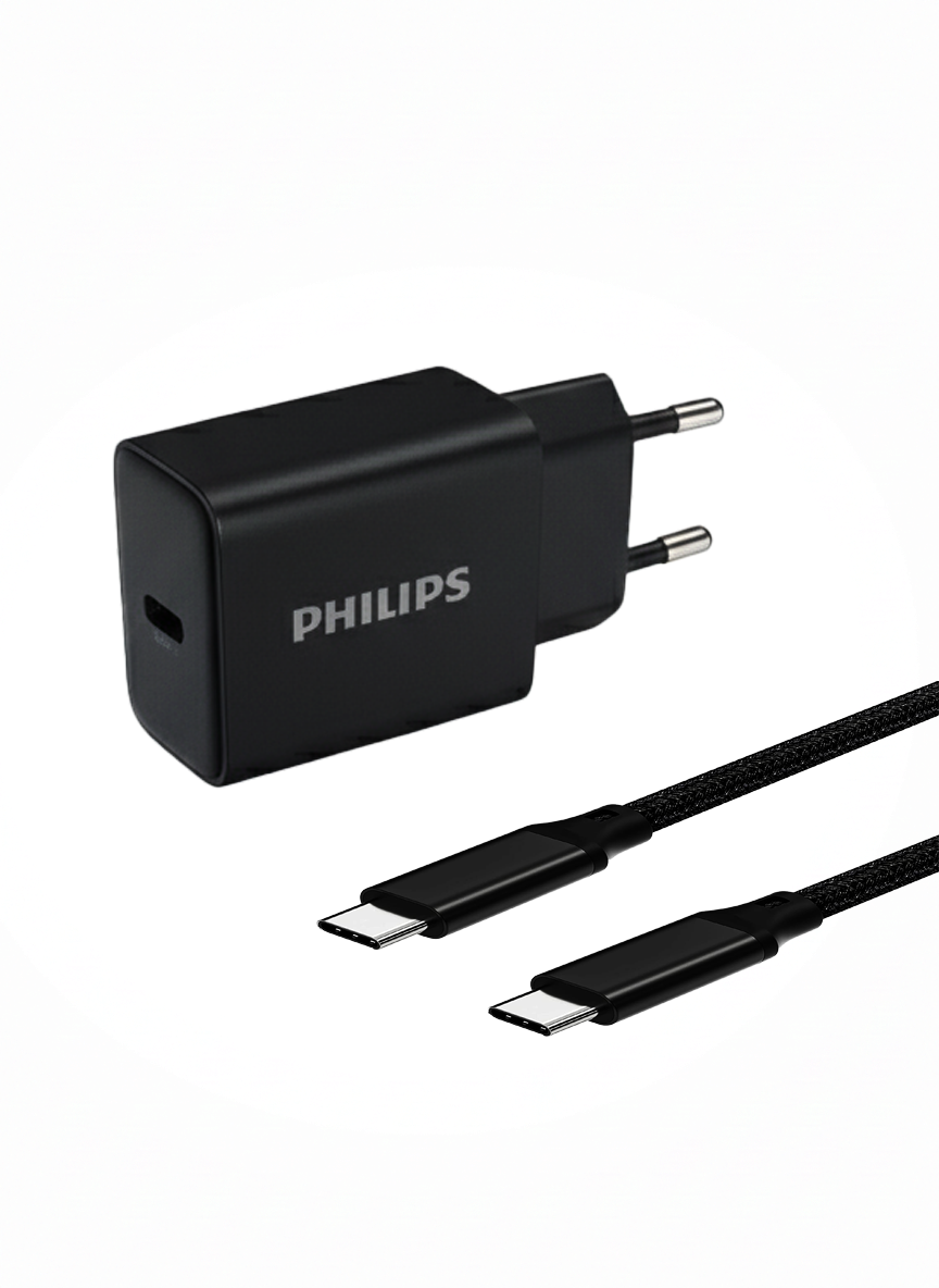 Philips GaN wall charger USB-C 30W - With cable Philips GaN wall charger USB-C 30W - With cable