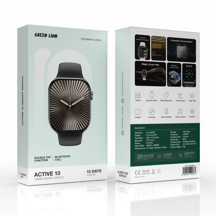 Green Lion Active 10 46MM Smart Watch