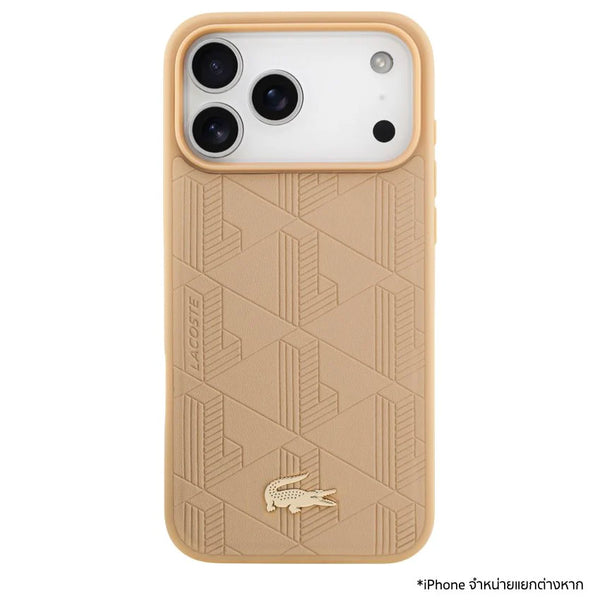 Lacoste - Hardcase Monogramme Gold Logo MagSafe (LCHMP17LPNOK) - iPhone 17 Pro