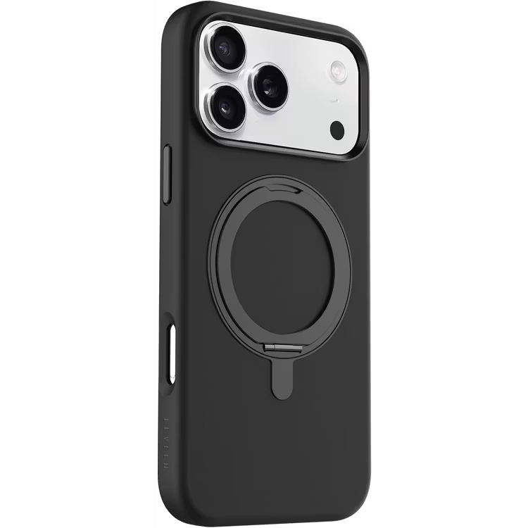 Levelo Iris Pro MagSafe Liquid Silicone Case with Built-in 360° Kickstand for iPhone 17 Pro, Metal Accents, Shock-Resistant Bumper, Aluminum Alloy Frame for Camera & Buttons, Drop-Tested, Strong Magnets, Premium Silicone Grip