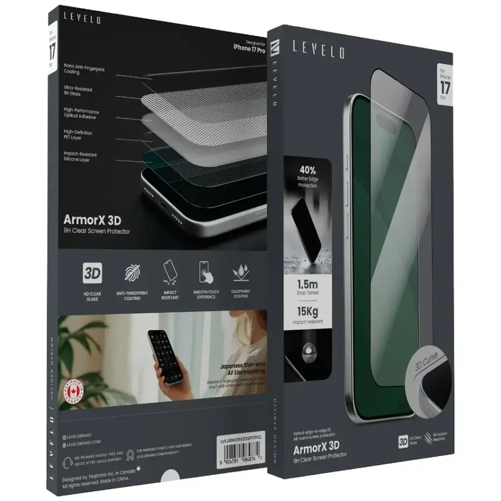 Levelo ArmorX 3D 9H Screen Protector - Clear Levelo ArmorX 3D 9H Screen Protector - Clear