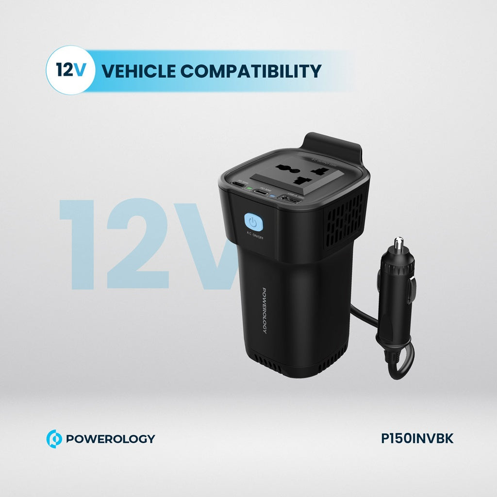 Powerology 150W USB A 2 type-C Car 12V10A Powerology 150W USB A 2 type-C Car 12V10A