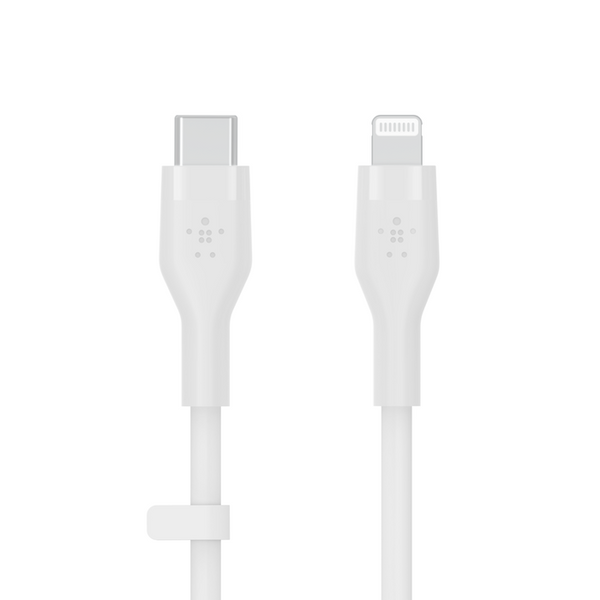 Belkin  BOOST Flex USB-C Silicone Cable with Lightning Connector, 1M, White