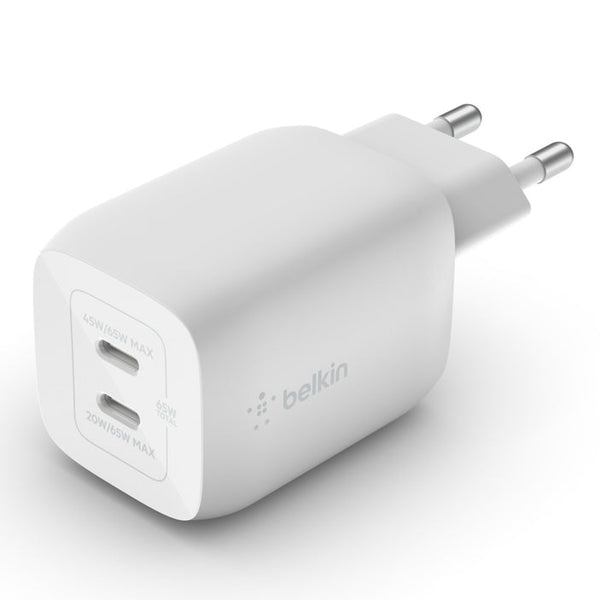 Belkin Dual 65W USB-C PD GaN  with PPS White