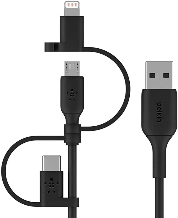 Belkin  CABLE USB TO /micr/LTG/USBC,1M,BLK