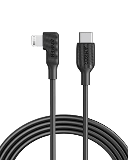 Anker C to Right Angle Lightning cable 6ft black