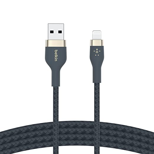 Belkin  PRO Flex USB-A Braided Silicone Cable with Lightning , 3M, Blue