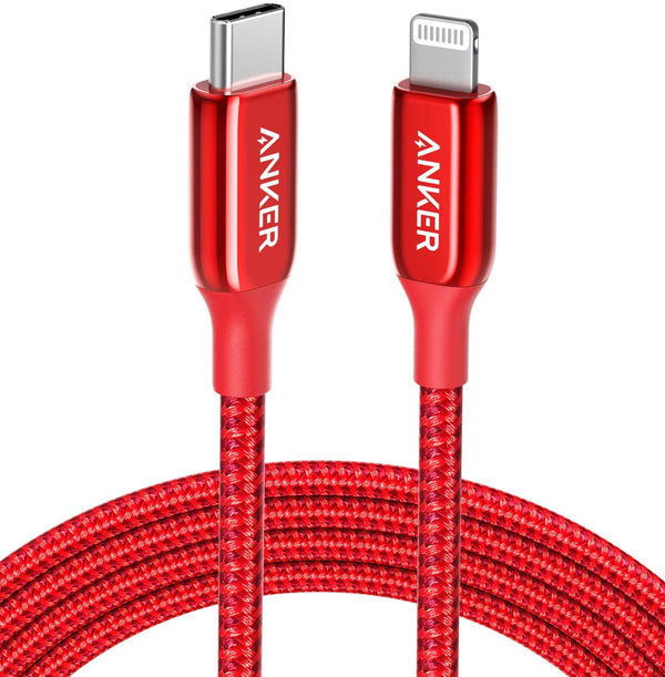 Anker PowerLine +II USB-C Cable with Lightning Connector 3ft Red