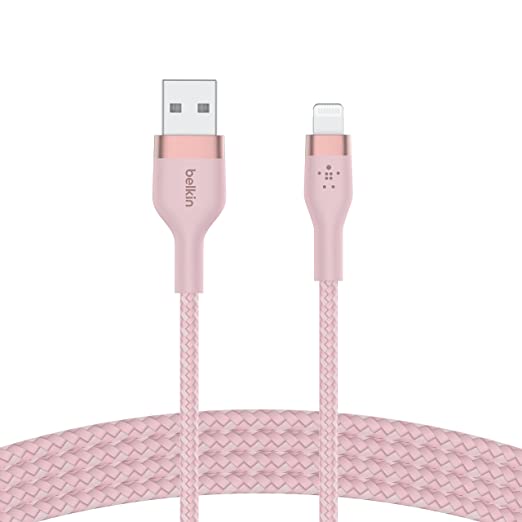 Belkin  PRO Flex USB-A Braided Silicone Cable with Lightning , 1M, Pink