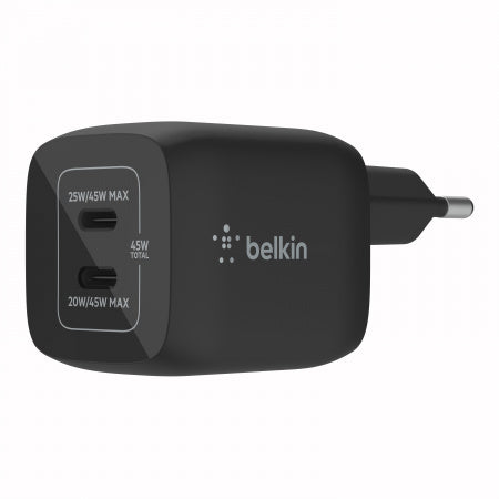 Belkin  45W Dual  USB-C PD  GaN with PPS Black
